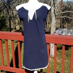 TOMMY HILFIGER DRESS Medium, Navy with white trim